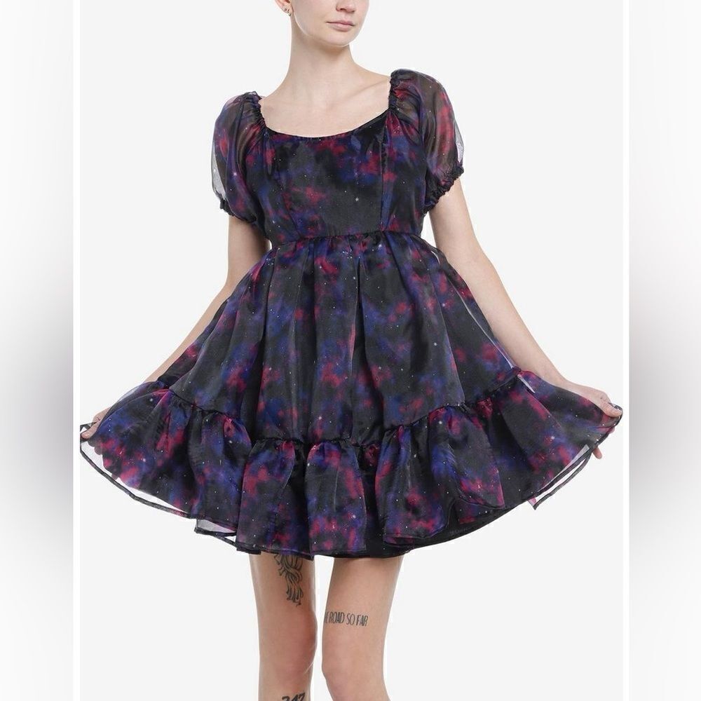 Cosmic Aura Galaxy Tiered Organza Dress Large